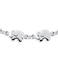 Bling Jewelry Zoo Animal Multi Charm Lucky Caravan of Elephant Bracelet , 7.5 Inch