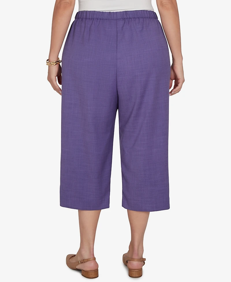 Alfred Dunner Plus Grand Bazaar Textured Pull On Capri Pants