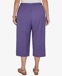 Alfred Dunner Plus Grand Bazaar Textured Pull On Capri Pants