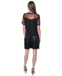 Dkny Women's Fringe Detail Crewneck Top