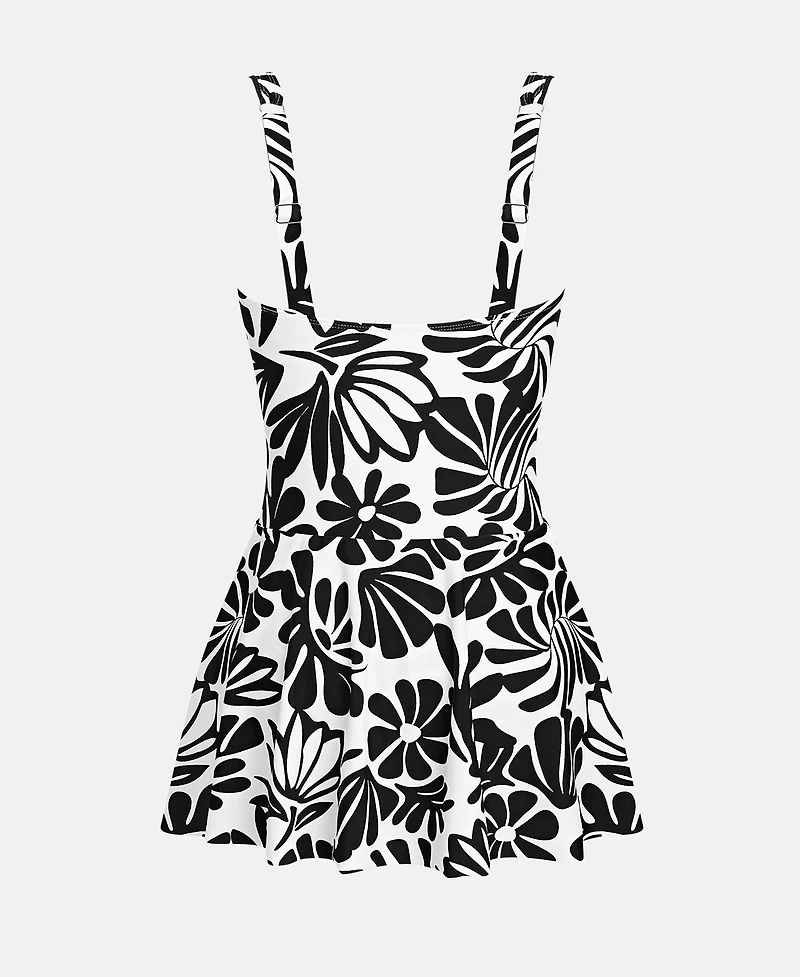 Cupshe Women's Scoop Neck Tie Knot One Piece Swimsuit Swim Dress
