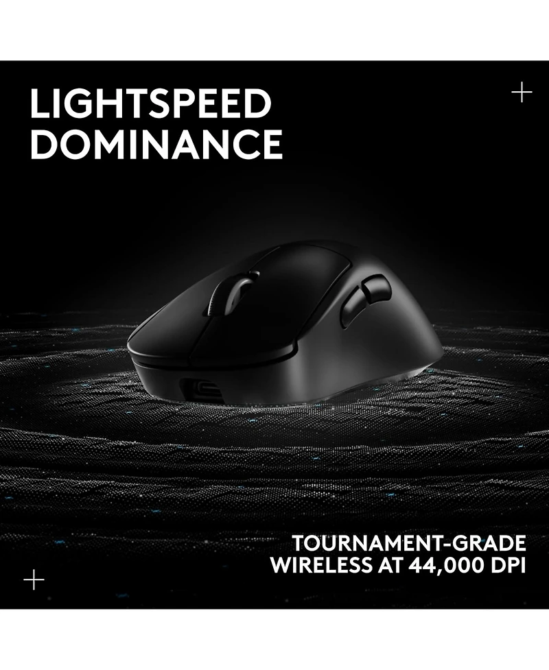 Logitech G Pro X Superlight 2 Dex Wireless Gaming Mouse, 60g Right-Handed, 44K Dpi, 8K Polling, Usb-c, Black