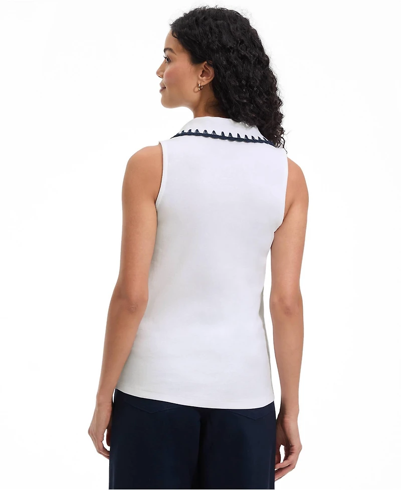 Lands' End Women's Sleeveless Micro Rib Polo
