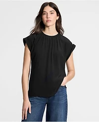 Lands' End Women's Sleeveless Crepe Popover Top