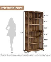 Tribesigns 6-Tier Bookshelf, 75-Inch Tall Bookcase, Large Bookshelves and Bookcases Freestanding Display Shelves, Wood Book Shelf for Living Room, Hom