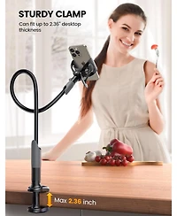 Lamicall Gooseneck Phone Holder for Bed - Cell Mount Clamp Clip