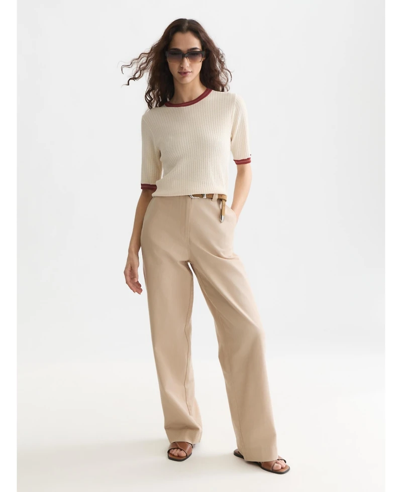 Scotch & Soda Women's Tops and Tees Pointelle Knitted Relaxed-Fit Tee