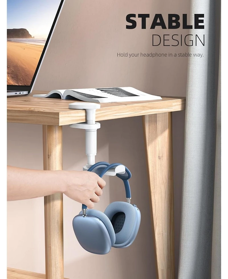 Lamicall Headphone Stand, 360degree(s) Rotating Headphone Hanger, Under Desk for Airpods Max, Sennheiser