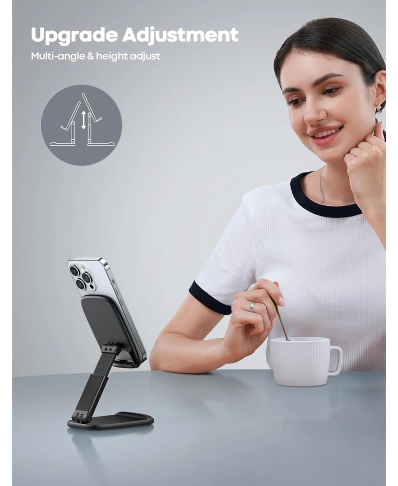 Lamicall Foldable Mobile Phone Holder, Desk Stand Compatible with iPhone 11-17 Series (Pro / Pro Max Plus Air)