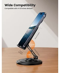 Lamicall Cell Phone Stand,Sturdy Adjustable Desktop Holder, Foldable Mobile Stand
