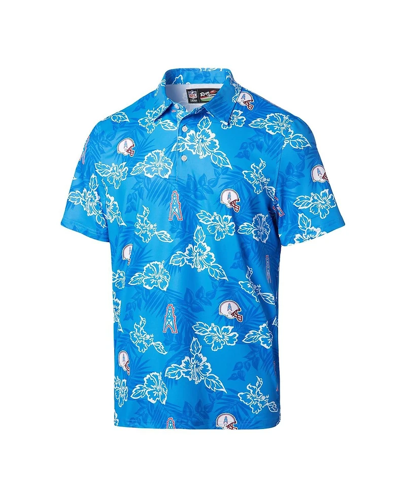 Reyn Spooner Men's Light Blue Houston Oilers Throwback Pua Performance Polo Shirt