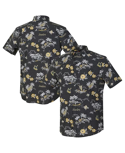 Reyn Spooner Men's Black Pittsburgh Steelers Throwback Kekai Performance Button-Down Shirt