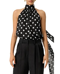 Lilysilk Women's Convertible Silk Georgette Polka Dot Top