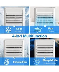 Cowsar 10,000 Btu Portable Ac, Cools 450 Sq. Ft, 4-in-1 Unit with Sleep Mode and Timer