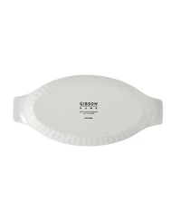 Gibson Home Gracious Dining Oval Au Gratin Baking Dishes, 4-Piece Set - 15 oz Oven Safe Ceramic Small Casserole Dishes with Handles