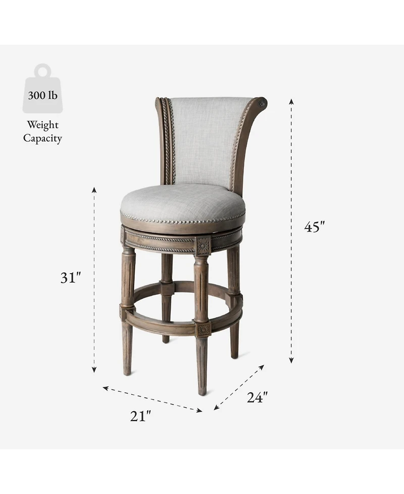 Maven Lane Pullman Bar Stool in Walnut Finish with Marksman Saddle Leather