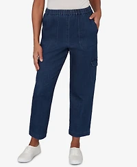 Alfred Dunner Petite Indigo Girls Pull-On Cargo Pocket Jeans