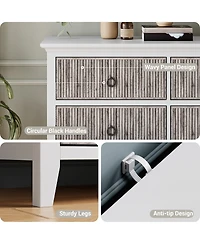 homfan Modern 6 Drawer Dresser - Spacious Wooden Chest for Bedroom, Living Room, Closet, or Entryway - Stylish Storage Organizer Cabinet