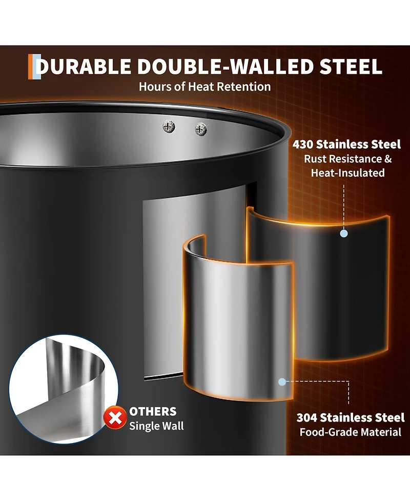 gaomon 12L Double Wall Commerical Coffee Urn, Hot Coffee Dispenser, Black for Wedding, Buffet, Catering, Events, Outdoor Bar
