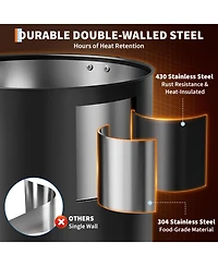 gaomon 12L Double Wall Commerical Coffee Urn, Hot Coffee Dispenser, Black for Wedding, Buffet, Catering, Events, Outdoor Bar