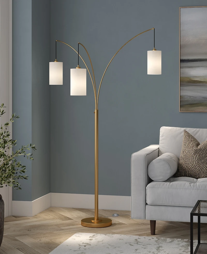 Hudson & Canal 83" Metal Aspen 3-Light Torchiere Floor Lamp
