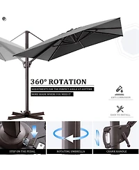 Pellebant Outdoor Patio 9X11FT Aluminum Cantilever Umbrella
