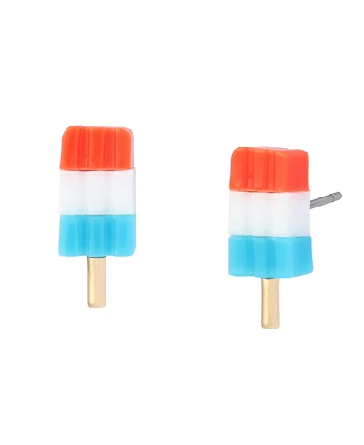 Betsey Johnson Blue Americana Popsicle Stud Earrings