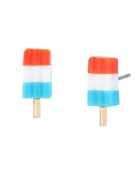 Betsey Johnson Blue Americana Popsicle Stud Earrings