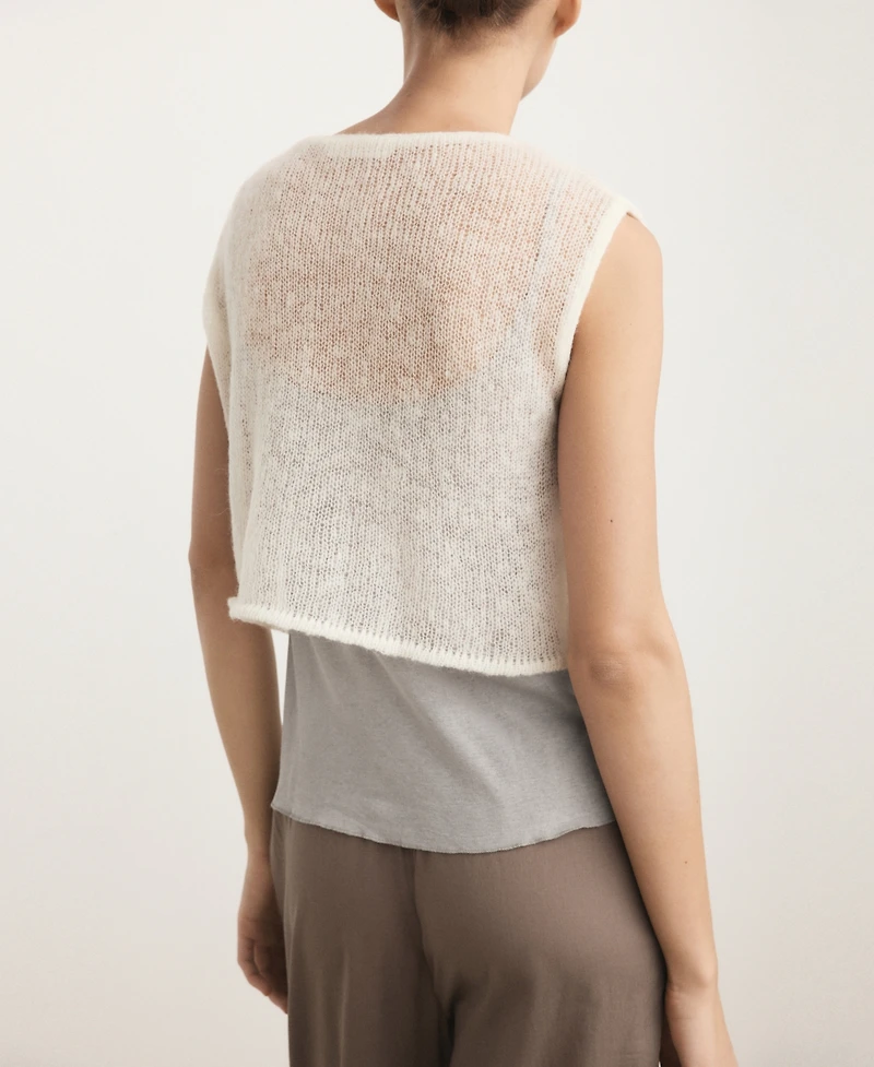 Mango Women's Open-Knit Wool Top