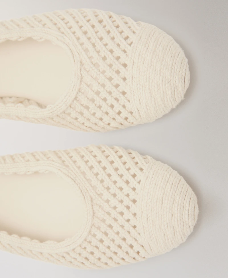 Mango Women's Straps Knit Ballet Flats