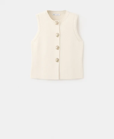 Mango Women's Contrast Piping Knitted Waistcoat