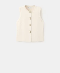 Mango Women's Contrast Piping Knitted Waistcoat
