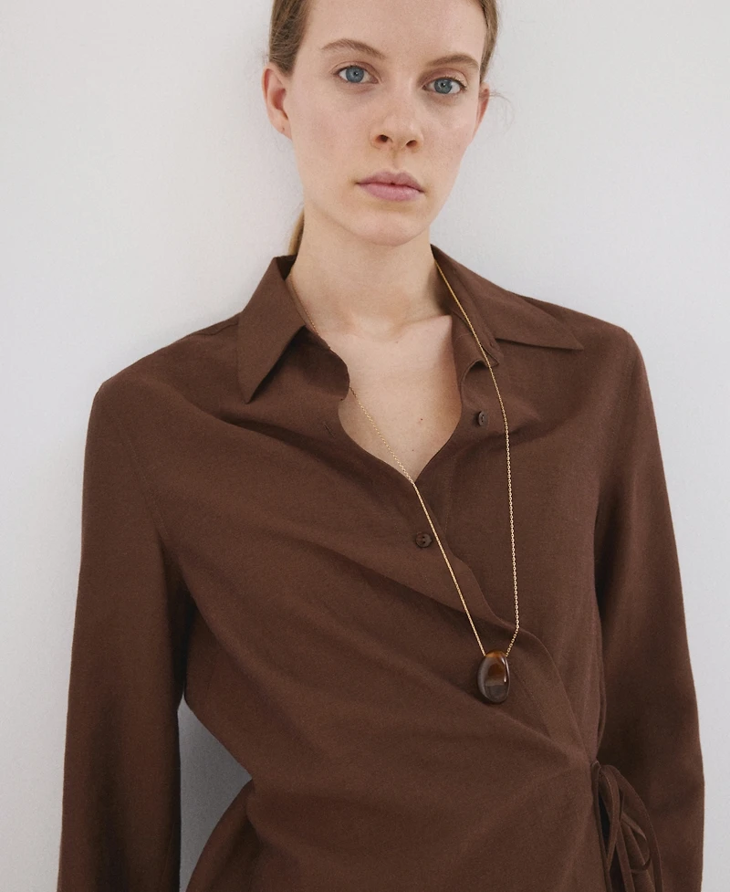 Mango Women's Bow Wrap Shirt