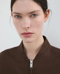 Mango Women's Linen Bomber Jacket