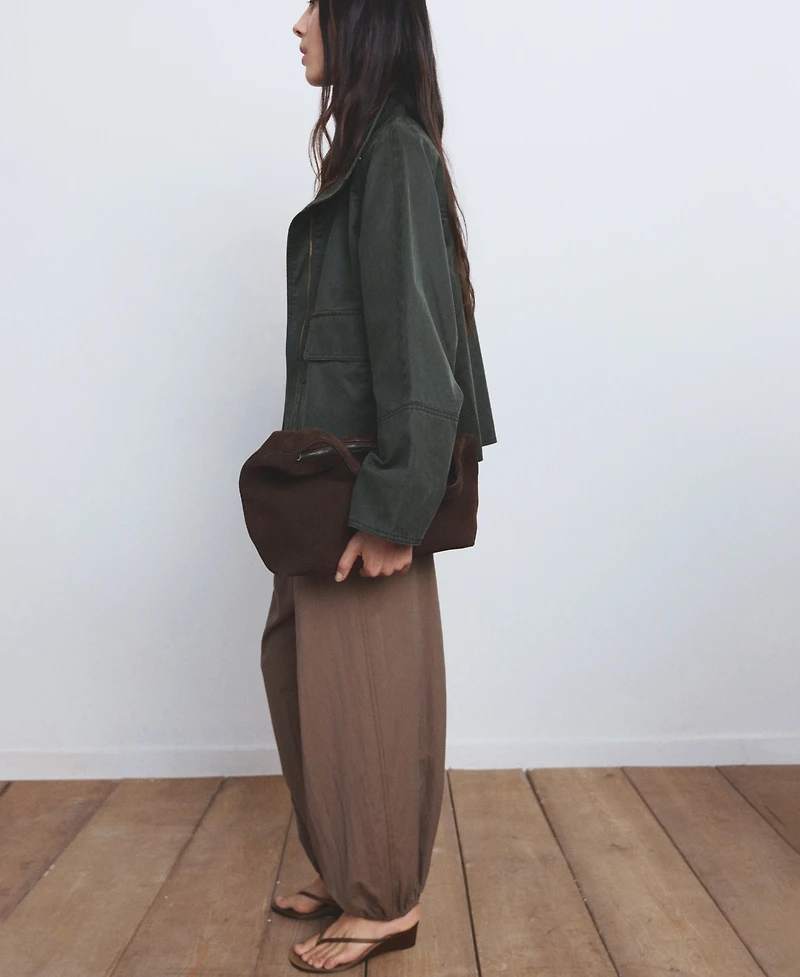 Mango Women's Pockets Funnel Neck Parka Jacket