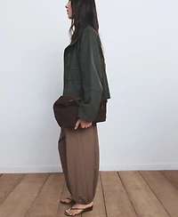 Mango Women's Pockets Funnel Neck Parka Jacket
