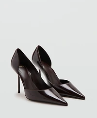 Mango Women's Asymmetrical Patent Leather Court Shoes