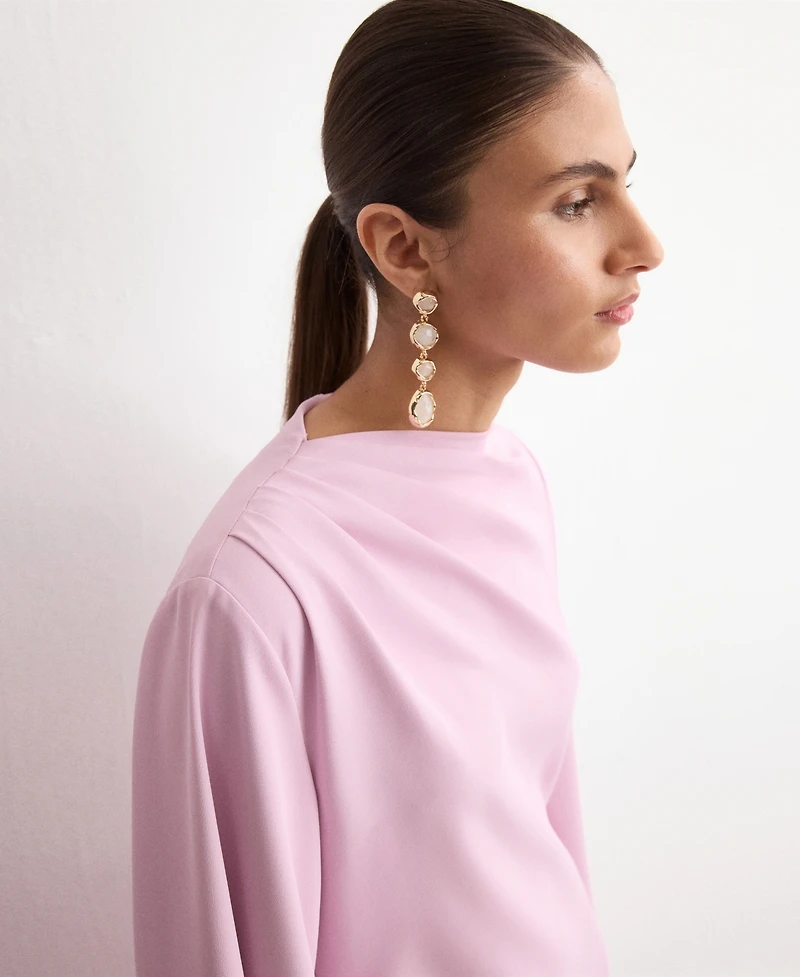 Mango Women's Flared-Sleeve Satin Dress
