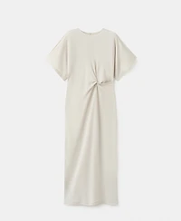 Mango Women's Side Gathered Details Dress
