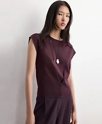Mango Women's Buttoned Knit Top
