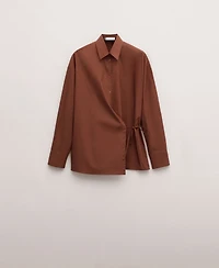 Mango Women's Cotton Cross Shirt