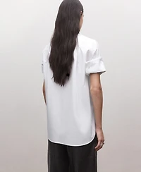 Mango Women's Three-Quarter-Sleeve Button-Down Shirt