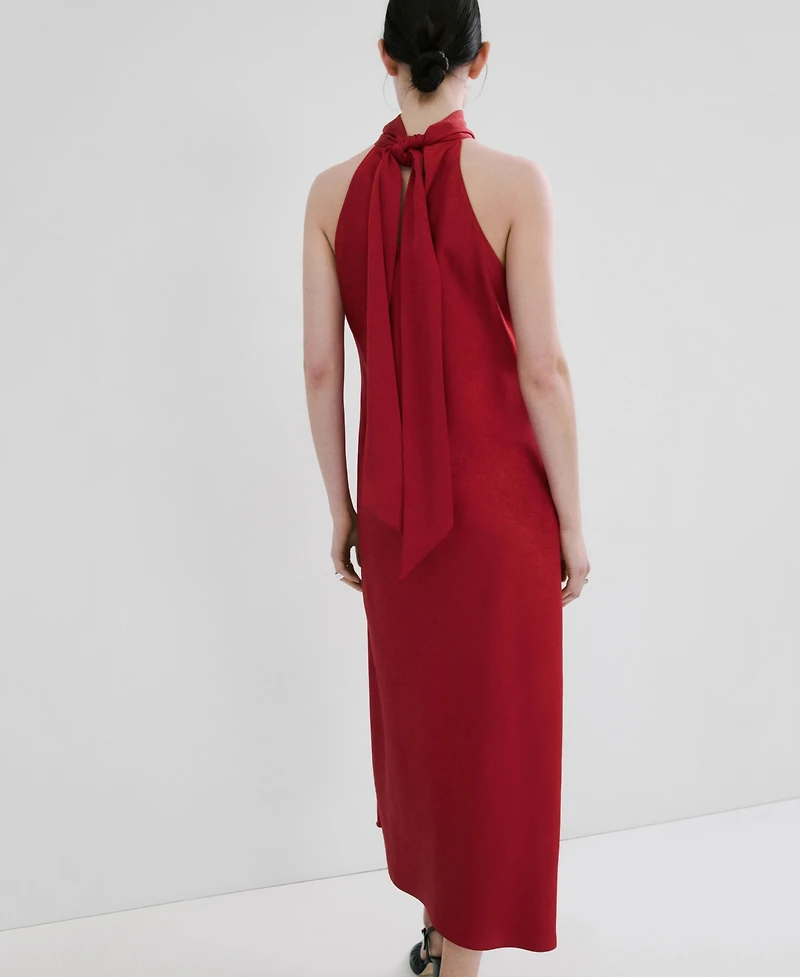 Mango Women's Bow Halter-Neck Dress