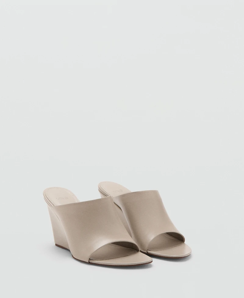 Mango Women's Leather Wedge-Heel Sandals