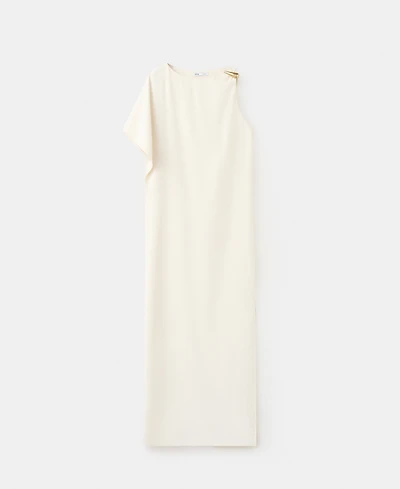 Mango Women's Asymmetrical Sleeves Long Dress