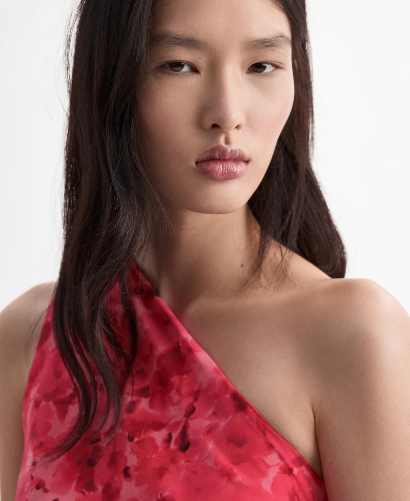 Mango Women's Asymmetrical Floral-Print Dress
