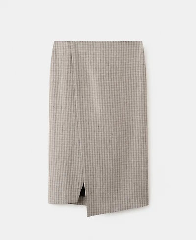 Mango Women's Check Wrap Skirt