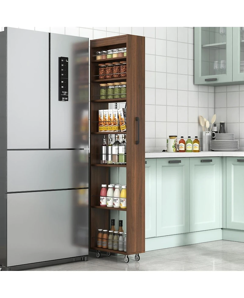 Streamdale Furniture 7-Tier Multi-Functional Pull-Out Storage Shelf for Narrow Spaces