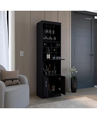 Flynama 5-Tier Wine Bar Cabinet with 12 Bottle Cubbies, Freestanding Liquor Cabinet