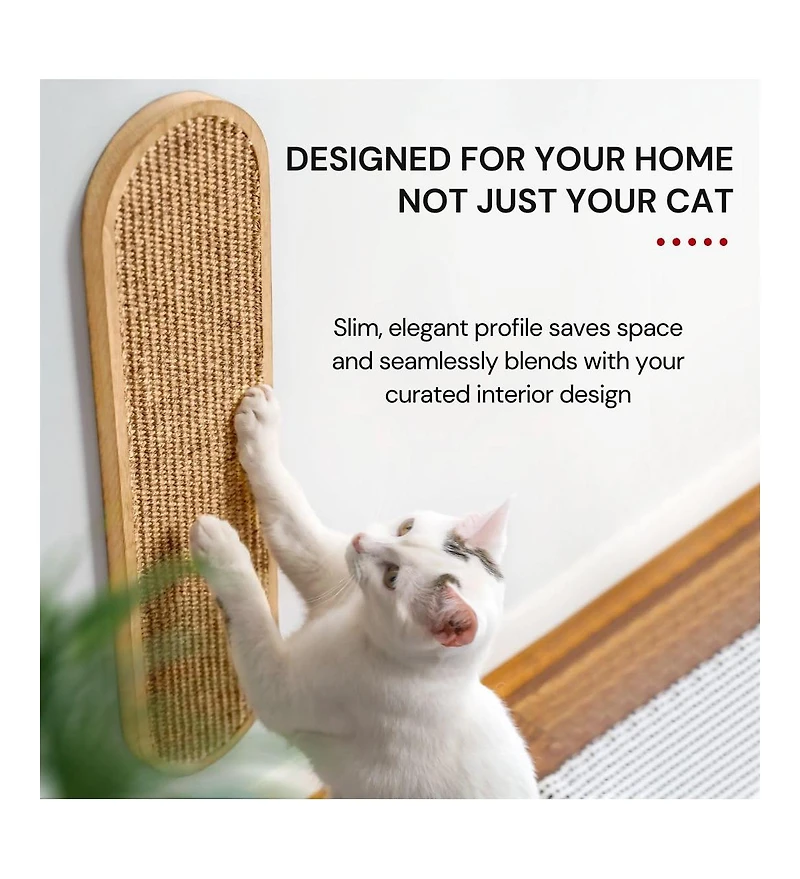 Aronkl Wall Mounted Cat Scratcher Sisal Vertical Board Double Sided Adjustable Height Anti Slip Floor Use